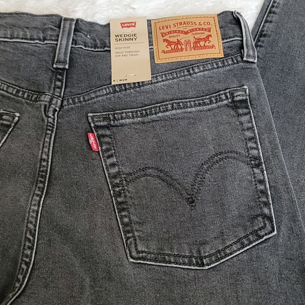 Levi's Button Fly Wedgie Skinny Denim Jeans - Picture 10 of 12